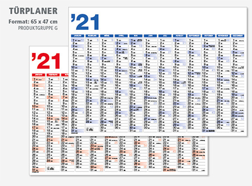 Ec-652 TÜRPLANER | Wandkalender 12 Monate | Sprache D