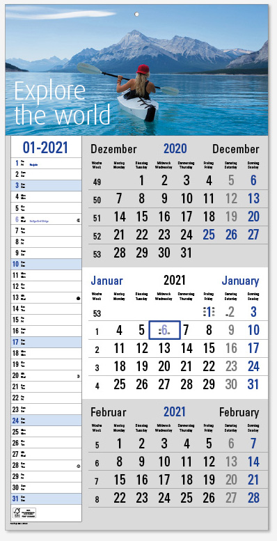 Ec-2500 TRIO PLUS 3 Monatskalender