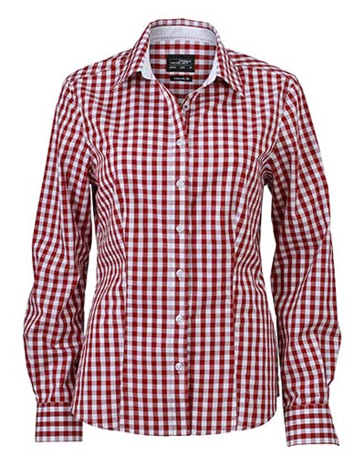L-JN616 Ladies` Checked Blouse