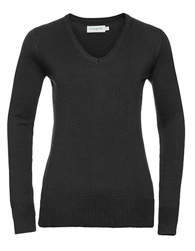 L-Z710F Ladies` V-Neck Knitted Pullover