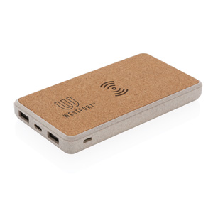 P322.219 Kork und Weizen 8.000 mAh Wireless Powerbank