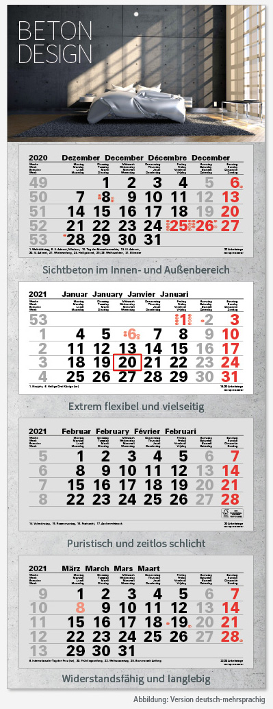 Ec-260 JUNIOR-4 | flatbarer 4-Monats-Kalender