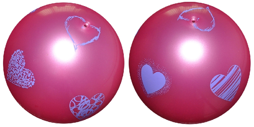 Ri-8502032 Freizeitball "HERZEN" 8,5" (Ø 22cm) mit Ventil