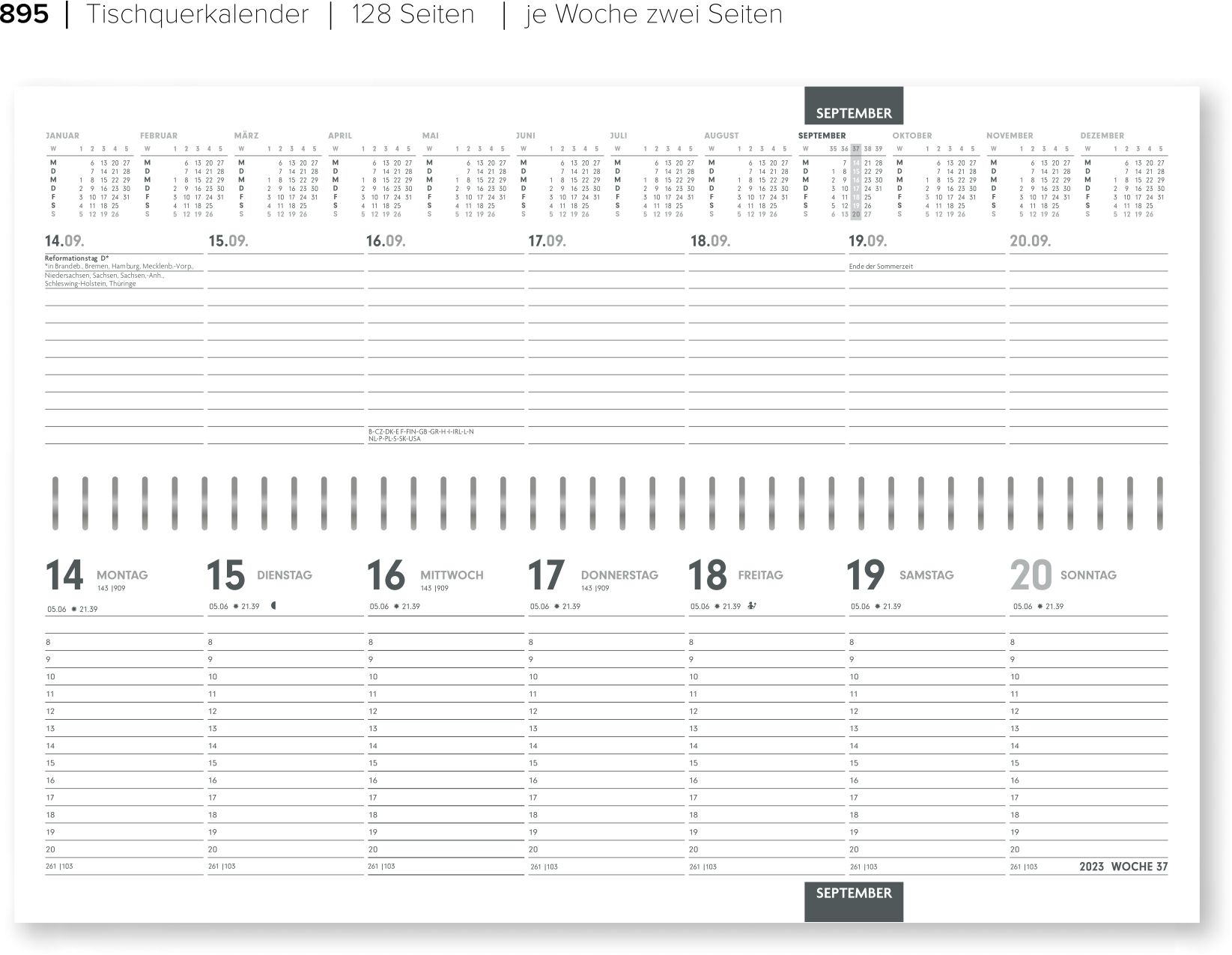 LEB-895 PVC Alpha Tischquerkalender