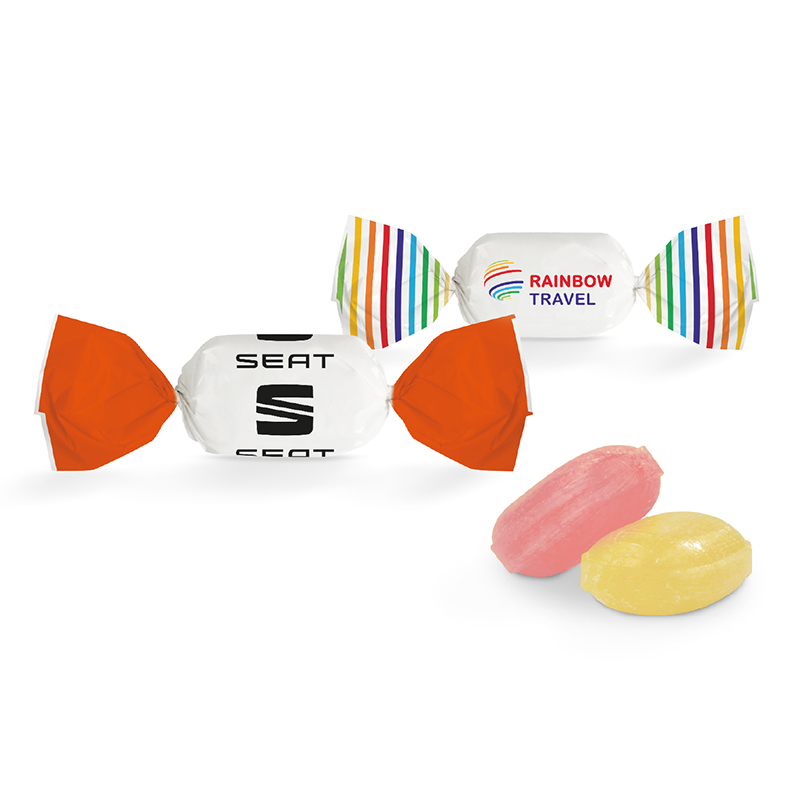 Ju-1030 Bonbon im weißen Wickler, ungefüllt, Fruchtmix