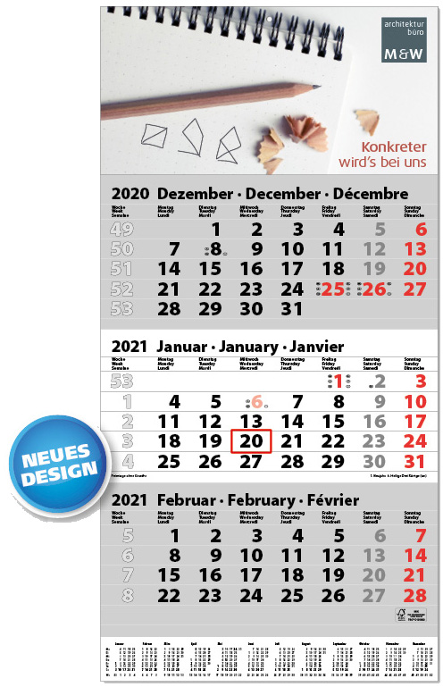 Ec-74 TRIO 3 Monatskalender