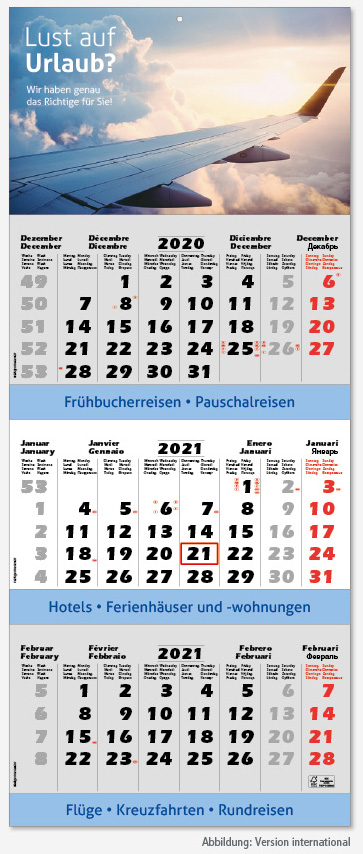 Ec-87 SPEZIAL | flatbarer 3-Monats-Kalender