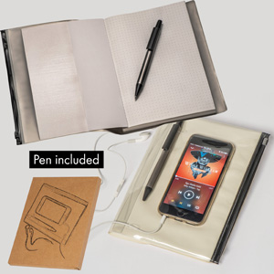 Mac-20377 Notizbuch mit PVC Umschlag, inkl. Kugelschreiber