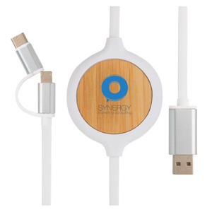 P302.253 3-in-1 Kabel mit 5W Bambus Wireless Charger