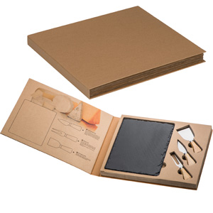 Mac-80190 Käseset mit Schieferplatte und Käsebesteck