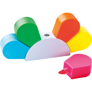 Mac-23486 Textmarkerblume mit 5 farbigen Textmarkern